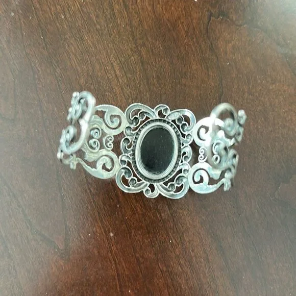 Vintage Danecraft Sterling Scroll Cuff Bracelet Adjustable